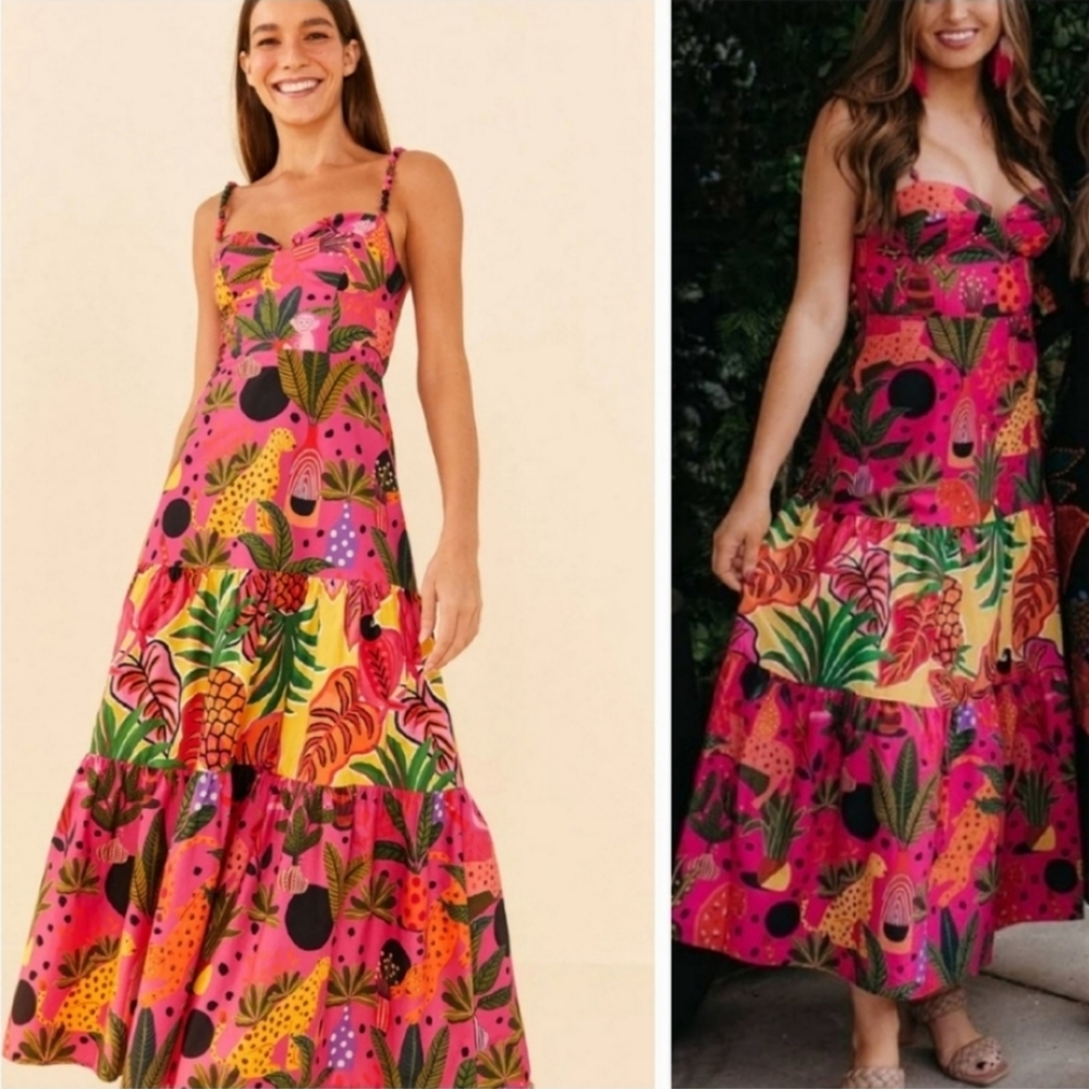 Farm Rio Leopard Pop Mididress - Picture 1 of 5